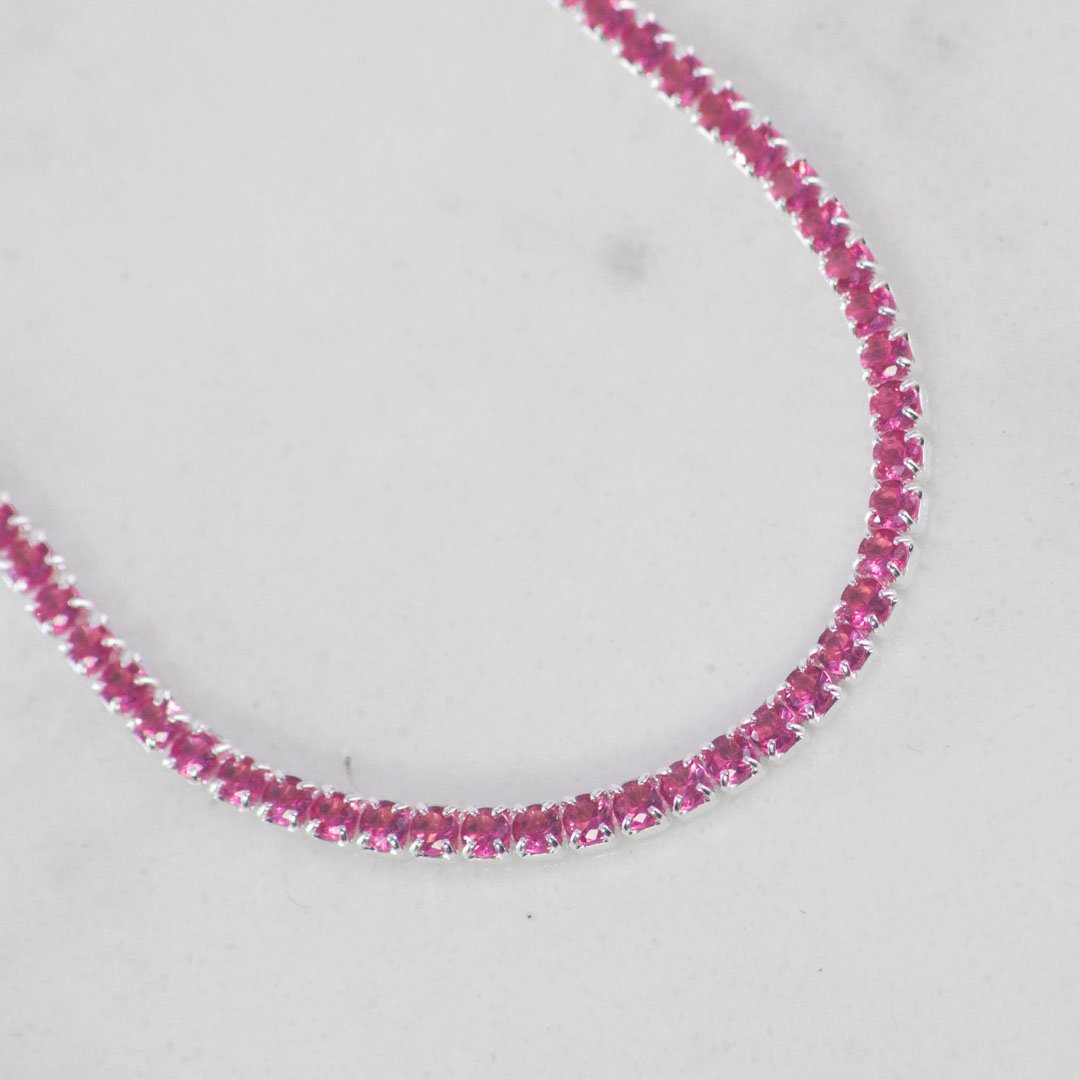 PULSERA TENNIS ROSADA 2MM-17CM